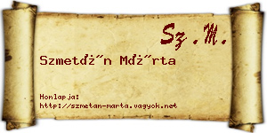 Szmetán Márta névjegykártya