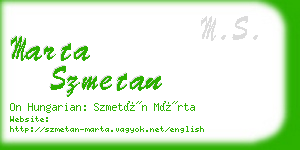 marta szmetan business card